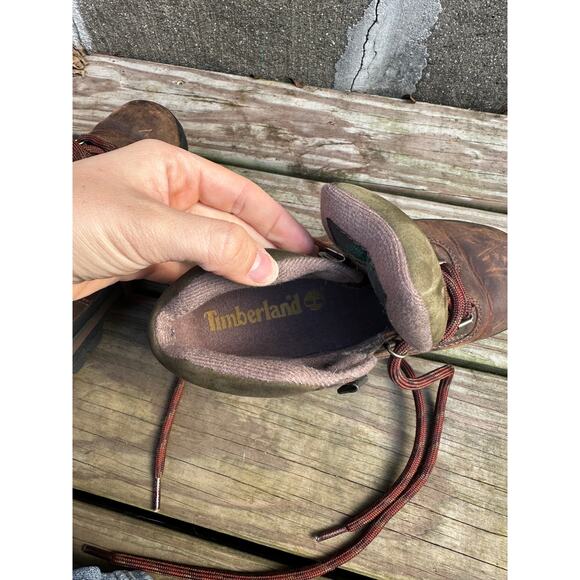 Timberland Kids Leather Waterproof Hiking Boots Size 6.5M Brown - Picture 2 of 7